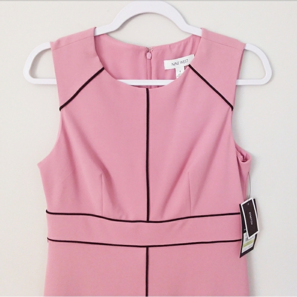 Nine West  Mauve Piped Crepe Sheath Dress (Worn twice) - Picture 4 of 7